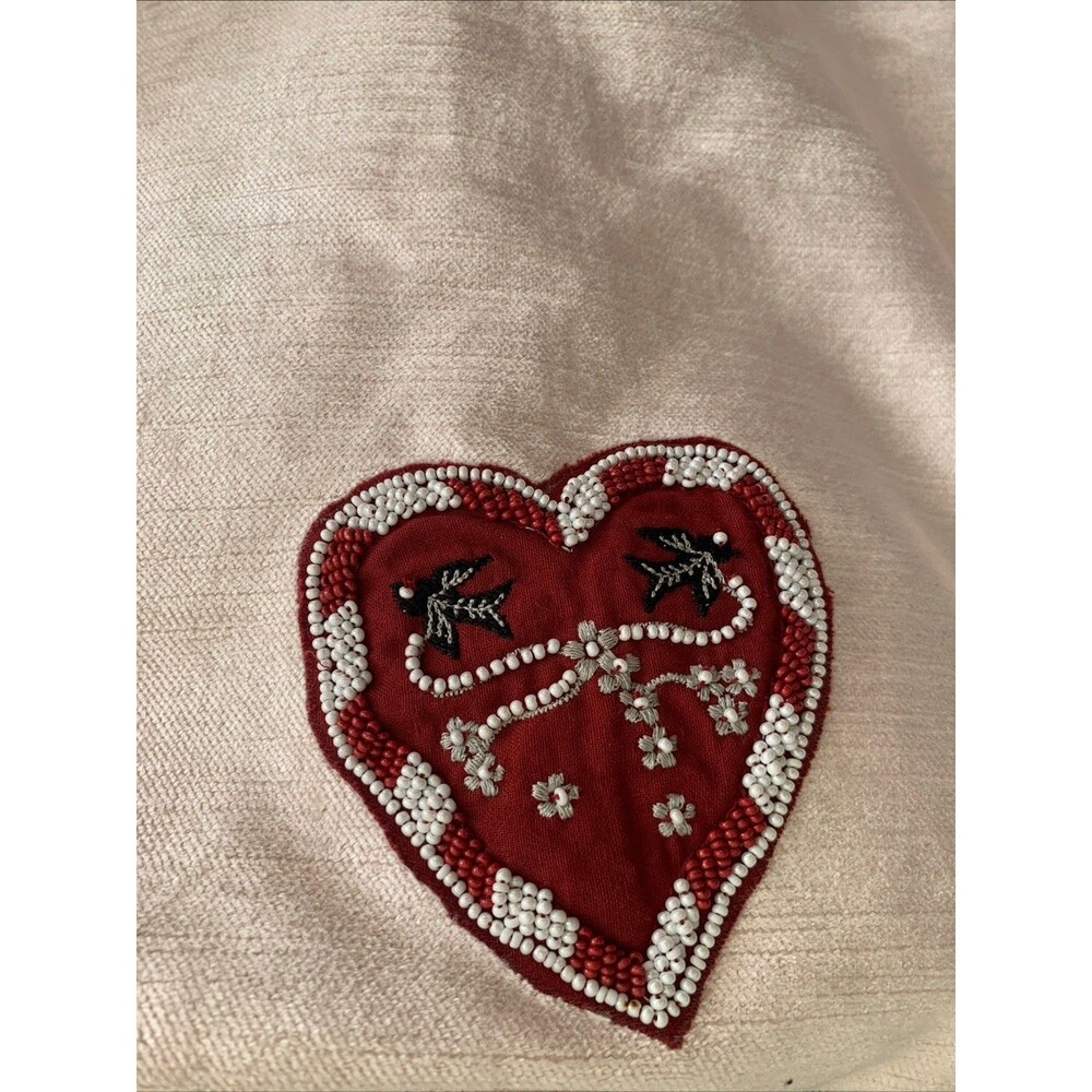 New Anthropologie Christmas Tree Skirt Coretta 60" Embroidered Beaded Pink Boho - Picture 4 of 16